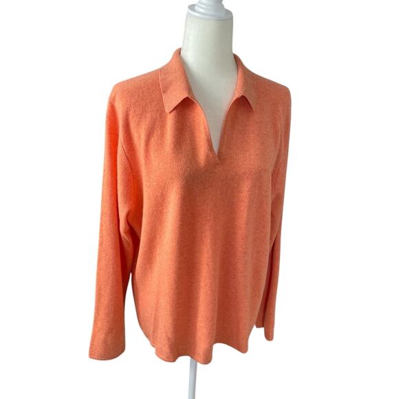 Lands' End Cashmere Polo Sweater Women's Size XL Classic Preppy Quiet Luxury - Picture 4 of 13